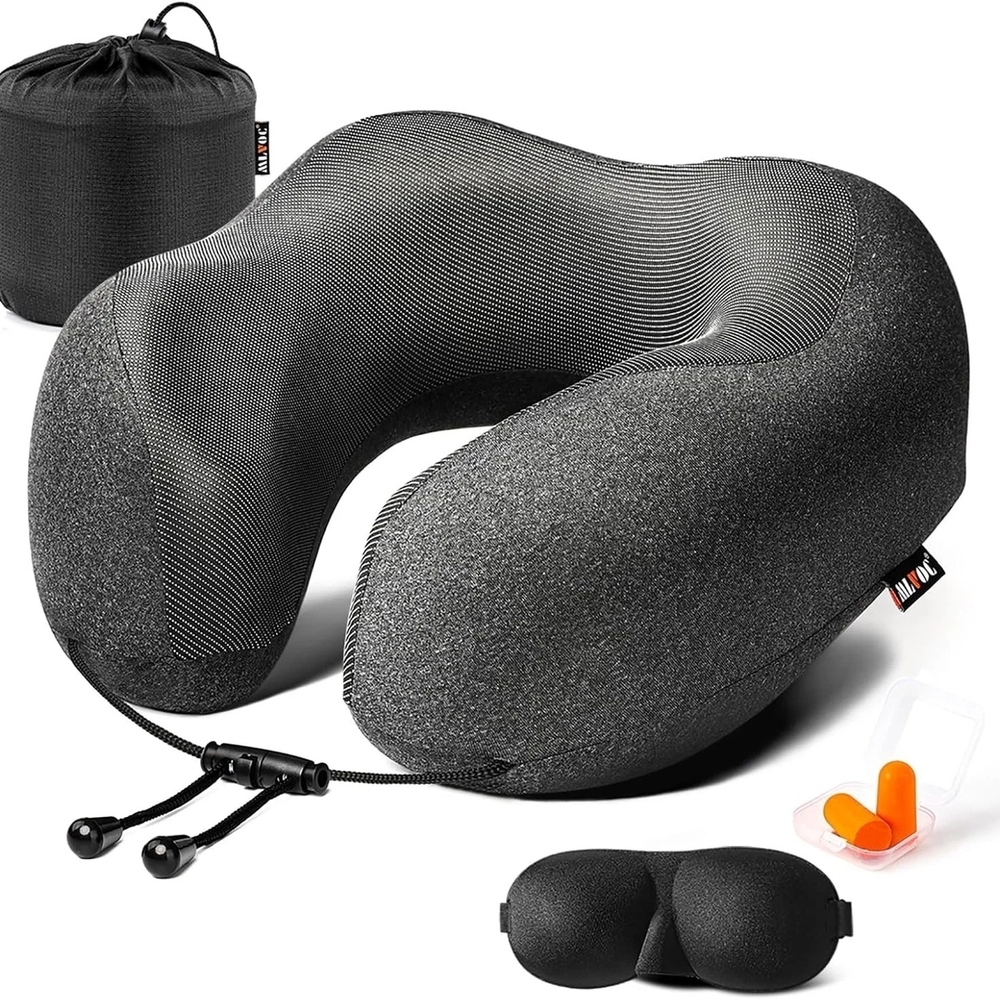MLV Black Neck Support Travel Pillow